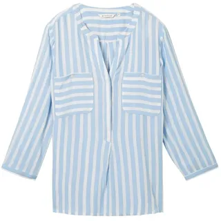 Tom Tailor Bluse Mit 3/4-ärmeln Offwhite Blue Vertical Stripe 44