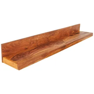 Licht-Erlebnisse Wandregal MAKASSAR, Holz 140 cm breit XXL für Bilder Deko Gläser Schwebend