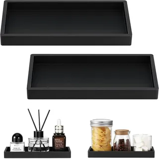 FELIXLEO Zahnbürstenhalter Silikon Seifenschale 2er Set 20x10cm Bad Küche Schwarz, (1-St)