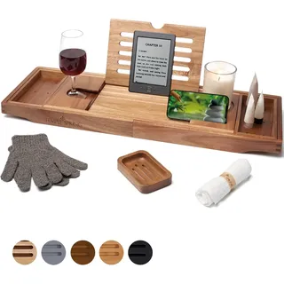 Temple Spring Akazie Badewannenablage, Badewannenablage Holz für badewannen zubehör, Badewannenbrett, Badewannentablett zur badewanne zubehör, badezimmermöbel für badaccessories, spa badewannentisch