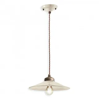 Hängeleuchte Vintage Colors Eisen und Keramik Creme 1 Licht E27 30 cm