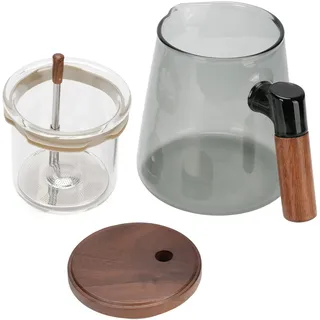 Teekanne Aus Dickem Glas Mit Einem Fassungsvermögen Von 750 Ml, Mit Wasserabscheider Und Sieb Zum Filtern, Umrühren Und Ausgießen.