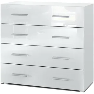 Vladon Pavos V1 76 x 72 x 35 cm Weiß matt/Weiß Hochglanz