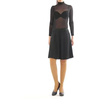 YESET Midirock Swing Rock Midi hohe Taille Falten-Rock Gummibund Skirt maxi Midirock schwingend schwarz S-M