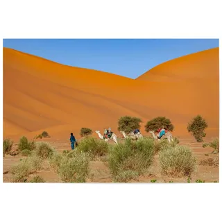 artboxONE Poster 120x80 cm Reise/Afrika Karawane hochwertiger Design Kunstdruck - Bild Sahara arabien beduine