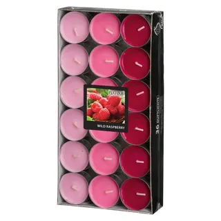 36 Gala Flavour by GALA Duftlichte Ø 38 mm, 17 mm weinrot - Wild Raspberry Ton in Ton 96975 Teelichte Duftkerzen - Rot