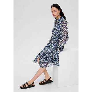 s.Oliver Minikleid Chiffon-Kleid mit Alloverprint Artwork blau