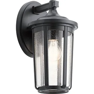 Außenlampe Wand Aluminium Glas H: 37,1 cm IP44 Schwarz E27 Vintage - Bunt