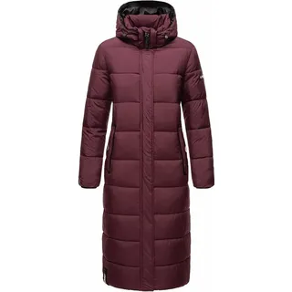 Navahoo Damen Winterjacke Langer Parka Warm Stepp Mantel Kunst Kapuze Isalie Wine Gr. 44 - XXL - bordeaux - 44