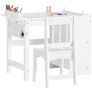 SoBuy Kindersitzgruppe KMB60 1 Tisch 1 Stuhl Kiefer weiß