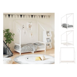 vidaXL Kinderbett Kinderbett Weiß 70x140 cm Massivholz Kiefer weiß