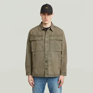 Cargo Washed Overshirt - Braun - Herren - XL