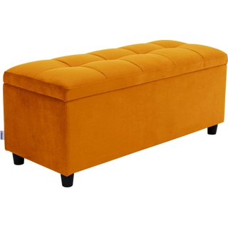 Bettbank Abgesteppt, Mit Stauraum, auch als Garderobenbank geeignet, Polsterbank gelb 100 cm x 42,5 cm x 40 cm