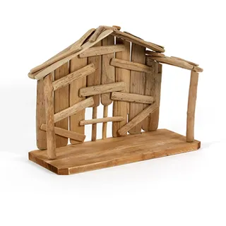 Krippe Holz Treibholz Weihnachtskrippe Krippenstall Holzkrippe Weihnachten 45x36