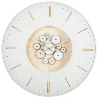 Natur24 Wanduhr Wanduhr XL Industrial 74x6 cm Weiß Beige beige