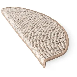 Karat Stufenmatte Geneva, Halbrund oder Eckig, Umkettelt, Halbrund, Selbstklebender Treppenschutz beige Halbrund