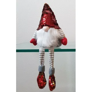Wichtel Kantensitzer rot Weihnachten Textil Sitzhöhe 25cm Kantenhocker