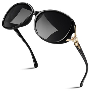 SOTOR Sonnenbrille Sonnenbrille Damen Polarisiert Trendy Übergroße Klassische Vintage (1-St) Oversize Sonnenbrille Frauen mit 100% UV400 Schutz schwarz