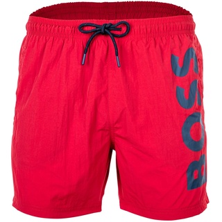 BOSS Herren Badeshorts - OCTOPUS, Swim Boxer, Badehose, gewebt, Logo, einfarbig Rot (Bright Red) M