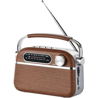 Halterrego Radio vintage Aspect bois, AM/FM/SW lecteur USB/ Carte Micro SD prise (AM, FM), Radio, Braun