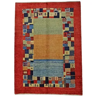 Borento Orientteppich Perserteppich Gabbeh 243 x 180 cm, rechteckig, Handgeknüpft rot