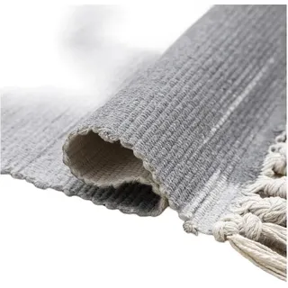 PHANTOSCOPE Ashler Baumwollteppich Boho Teppiche Gewebt Quasten Indoor Outdoor Teppich Shaggy Getuftet Maschinenwaschbar Bodenmatte Landhaus Teppich für Wohnzimmer Schlafzimmer Küche Deko 940850573 Grau