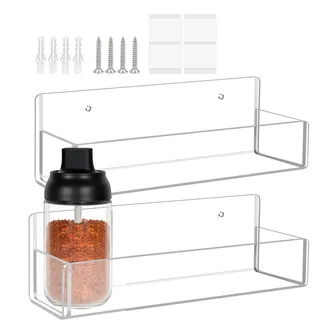 Gewürzregal, Wandhalterung, Acryl-Gewürzregal, Acryl, transparente Regale, Organizer für Schranktür, Wohnung, Gewürzstation, Lebensmittelzubereitungsbereich, Speisekammer, Aufbewahrung, Kochraum