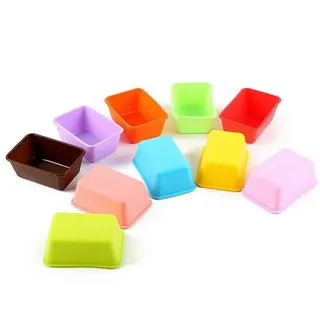 LuxusKollektion Muffinform Mini Muffins Backform Silikon Quadratisch 10 Stk