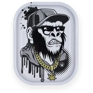 OG Monkey Rolling Tray small - Drehtablett/Mischeschale/Bröselschale/Rolltablett/Drehunterlage - 18 x 14 x 1,5 cm