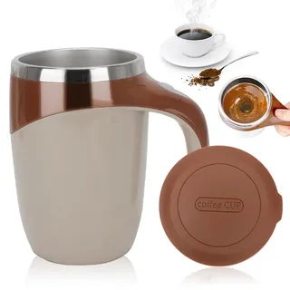 Selbstrührende Tasse,Magic Mug Selbstrührender Becher Self Stirring Mug Milk Coffee Cup,Edelstahl,Kakao Tasse Smart Cup Für Kaffee, Tee, Heiße Schokolade, Milch, Kakao, Protein