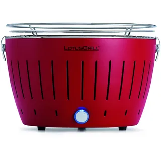 LotusGrill Classic Feuerrot G340 der raucharme Holzkohlegrill/Tischgrill mit USB-Anschluß