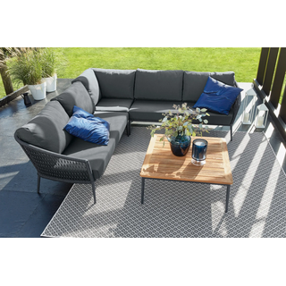 Couchtisch MUSTERRING "Freilicht Menorca", natur, anthrazit, anthrazit, teak, B:89cm H:36cm T:89cm, Tische, Couchtisch, Kompakte Maße von 89 x 89 cm, ideal für entspannte Stunden im Freien