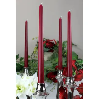 Wenzel Tafelkerzen Dinnerkerzen 23 mm dunkelrot rot, 12 St., unparfümiert