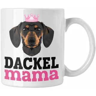 Trendation - Dackel Tasse Geschenke Dachshund Rauhaardackel Lustig Dackel Mama (Weiß)
