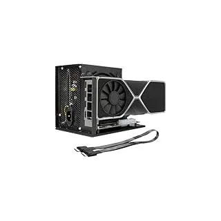 Aukuoy PCIe 4.0 x4 64 Gbps kompatibles eGPU-Dock mit OCuLink SFF-8612 8311 zu PCIe x16 und SFF-8611 Steckerkabel, Gehäuse unterstützt Standard-ATX-Stromversorgung und Externe Grafikkarten-GPUs