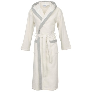 Carl Ross Unisex-Bademantel 40300, Midilänge, Walkfrottier, Kapuze, Gürtel, Midilänge weiß XS