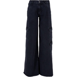 URBAN CLASSICS Bequeme Jeans Urban Classics Damen Ladies Mid Waist Cargo Denim Pants