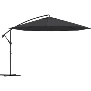 Deluke Sonnenschirm, Schwarz, Metall, Rund, 350x350 cm, Sonnen- & Sichtschutz, Sonnenschirme