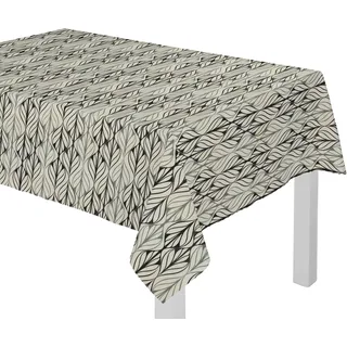 Tischdecke ADAM "Wave", beige (natur, dunkelgrau, hellgrau), B:80cm L:80cm, Bio-Baumwolle, Leinen, Tischdecken, Tischdecke, aus Leinen und Bio-Baumwolle