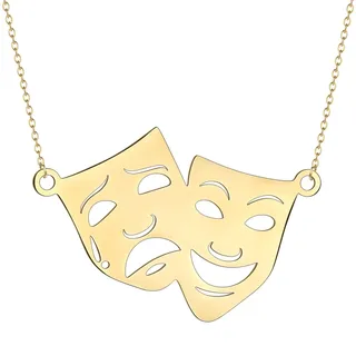Faszinierend Halskette Ketten Schmuck Herren Frauen Anhänger Necklace Komödie Und Tragödie Maske Halstuch Für Frauen Unisex Theater Masken Komödie Und Drama Maske