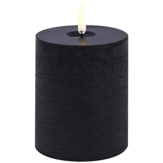 Uyuni LED Stumpenkerze 7,8x10cm melted rustic forest black