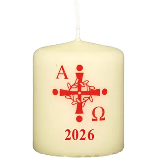 Kopschitz Kerzen Osterkerze Ostersymbol mit Jahreszahl, Siebdruck 60 x Ø 50 mm