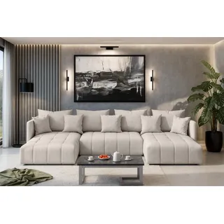 ax living Wohnlandschaft Stoff U-förmig 3-Sitzer Beige