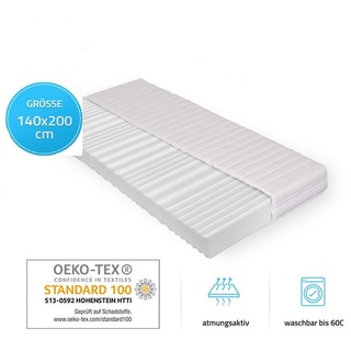 Komfortschaummatratze ORTHO BASIC, HOME DELUXE, 16 cm hoch, abnehmbarer Bezug weiß 140 cm x 200 cm x 16 cm