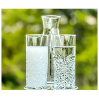Topkapi 200.373 Bodrum Set, 2 Raki Ouzo Gläser im Kristall-Look mit Karaffe