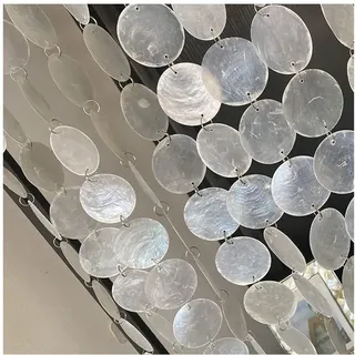 Yurosiay Weiß Perlmutt Girlande Muscheln Dekoketten 1m für Fenster Balkon DIY Handwerk