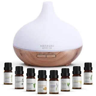 ASAKUKI Aroma Diffuser Mit Ätherische Öle Set