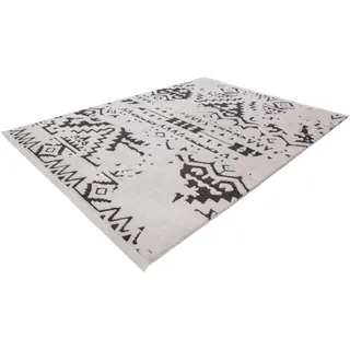 Teppich ANDAS "Courtney" Teppiche Gr. B/L: 200 cm x 290 cm, 23 mm, 1 St., schwarz-weiß (weiß, schwarz) Esszimmerteppiche ethno, Wohnzimmer