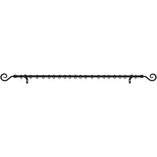Gardinenstange Kringel, LICHTBLICK ORIGINAL, Ø 16 mm, 1-läufig, Fixmaß, mit Bohren, verschraubt, Metall schwarz