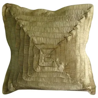 The HomeCentric Entwerfer Gold Werfen Kissen Decken, Vintage Style Frills Werfen Kissen Decken, 45x45 cm Werfen Kissen Decken, Platz Seide Kissen Decken, Solide Zeitgenossisch - Vintage Gold Frills